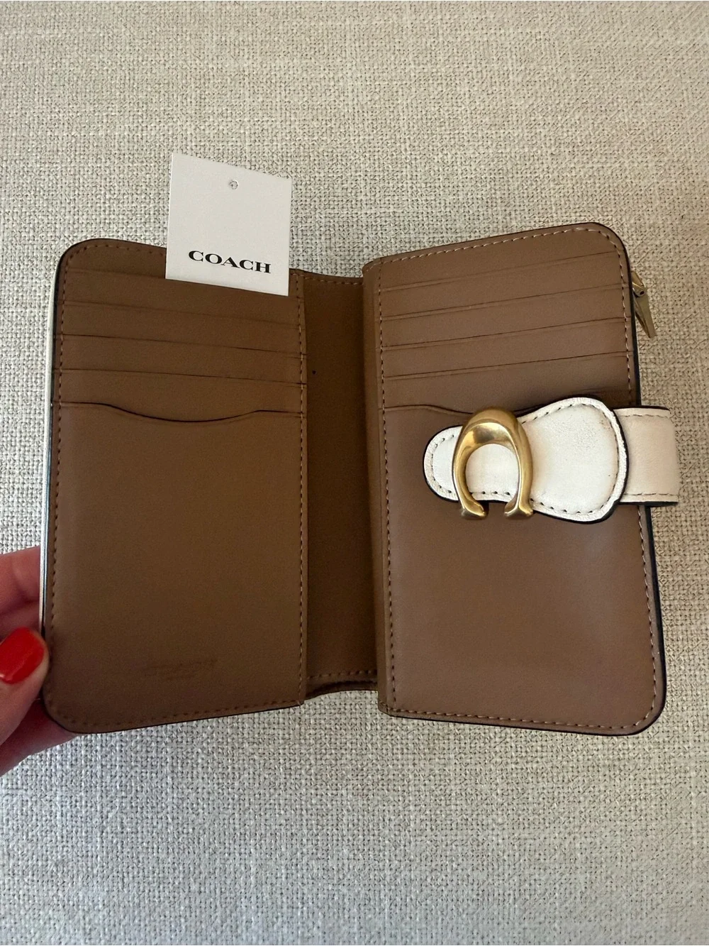 Coach Tabby Wallet in Cream - Picture 5 of 8